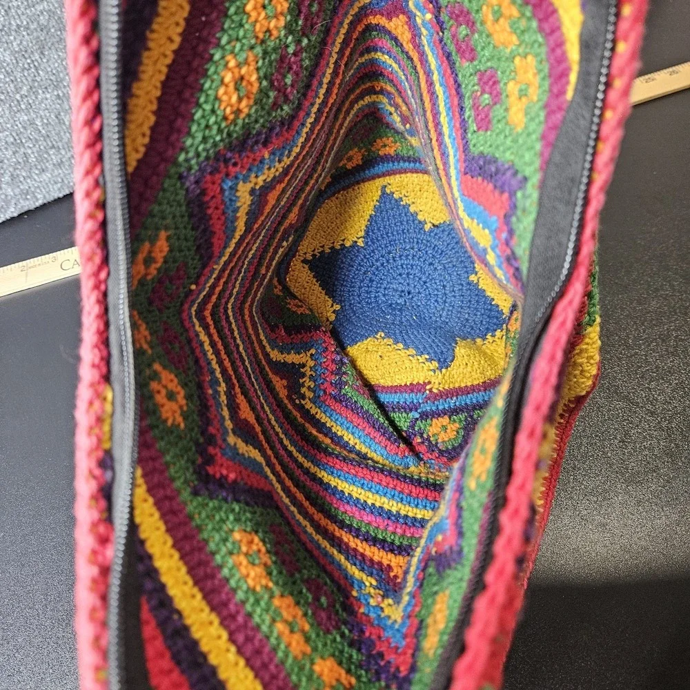 Crochet Hobo Bag Wayuu Style‎ Purse Boho Hippie Colorful Granola